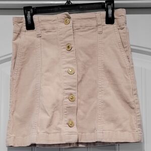 Women's Forever 21 Pink Corduroy Button-Front Mini Skirt